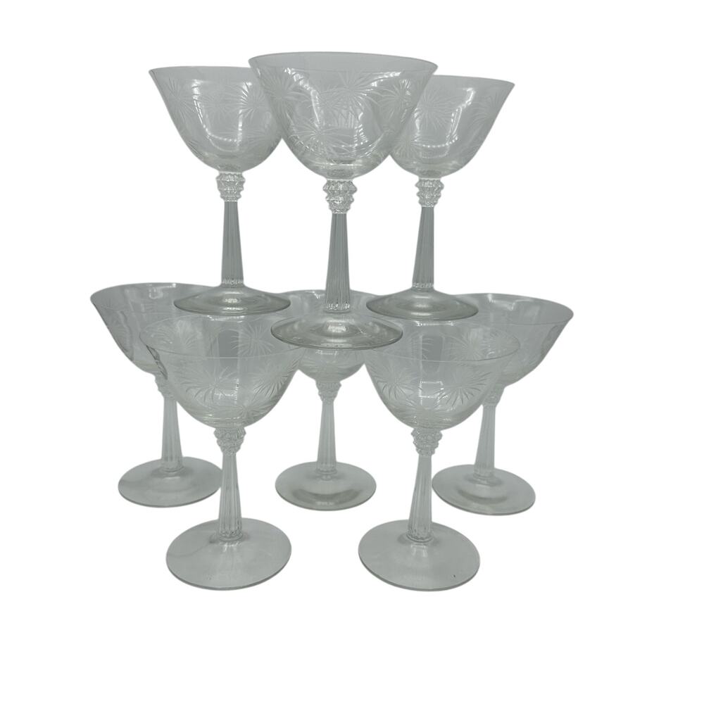 Vintage Lido Clear by Fostoria Champagne/Tall Sherbet 1937-1954 set of 8